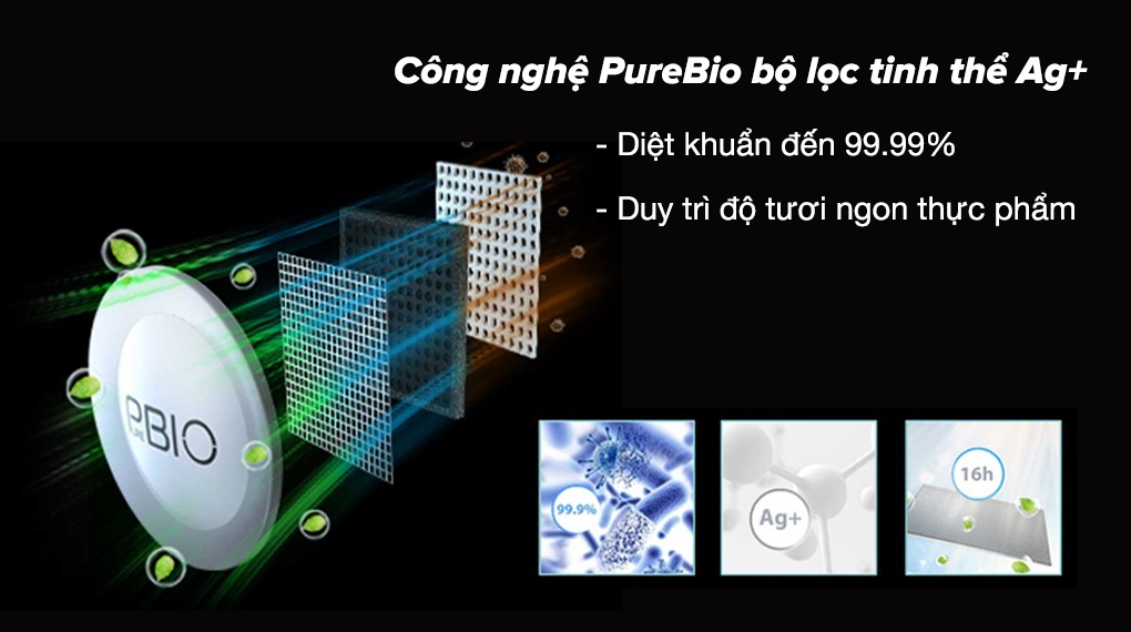 Tủ Lạnh Toshiba Inverter 312 Lít GR-RT416WE-PMV(58)-MM - công nghệ kháng khuẩn, khử mùi